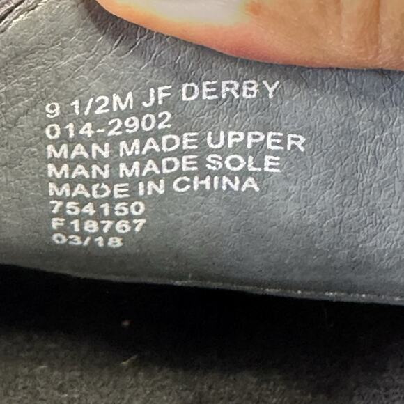 JF J.Ferrar Derby Mens Black Dress Shoes Sz. 9.5 M LaceUp Square Toe New In Box - Picture 7 of 9